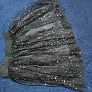 Sparly Mini Skirt, Tulle with Lining, Black - Halloween Costume
